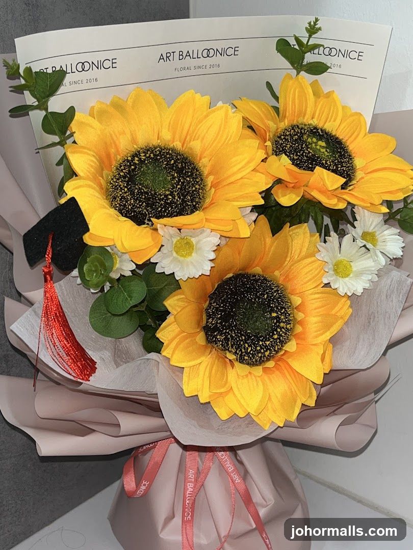 Floral Bouquet with Graduation Cap