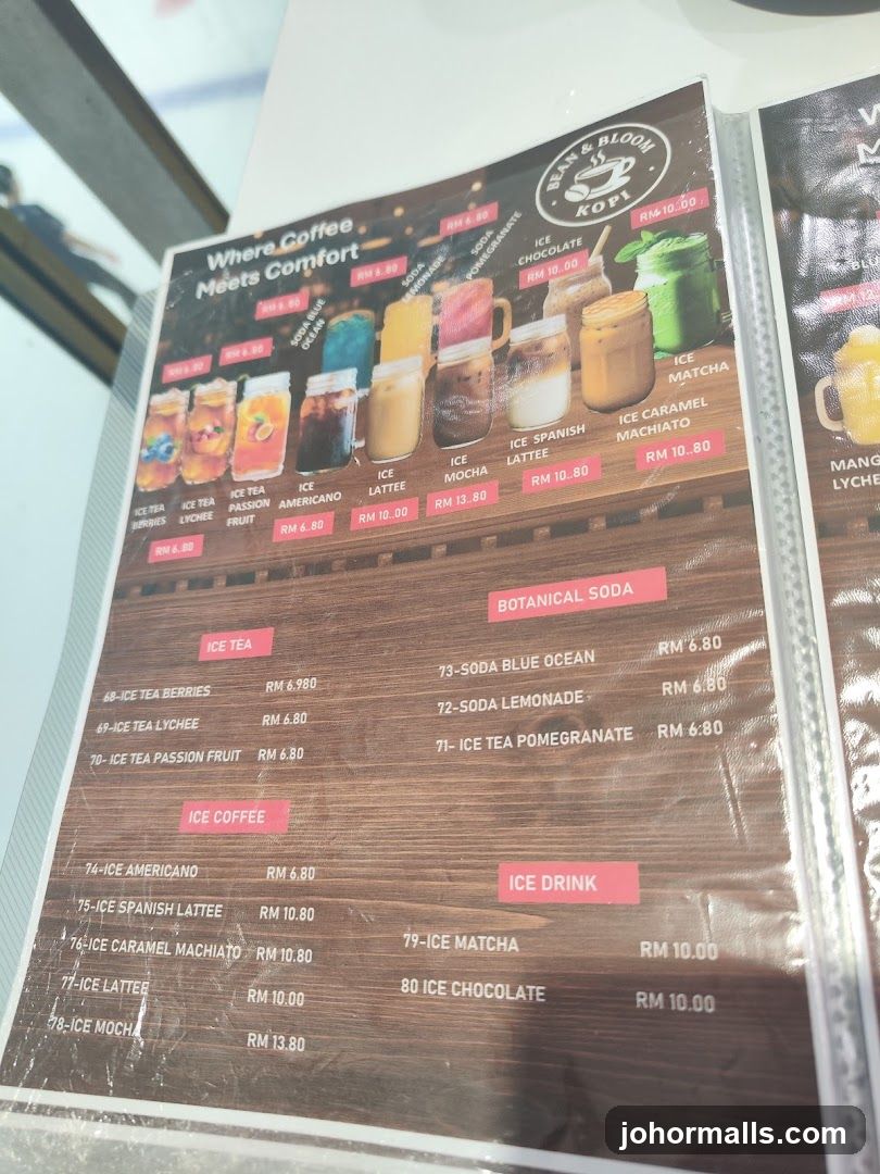 Bean & Bloom Kopi Menu