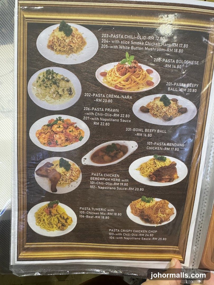 Pasta Menu