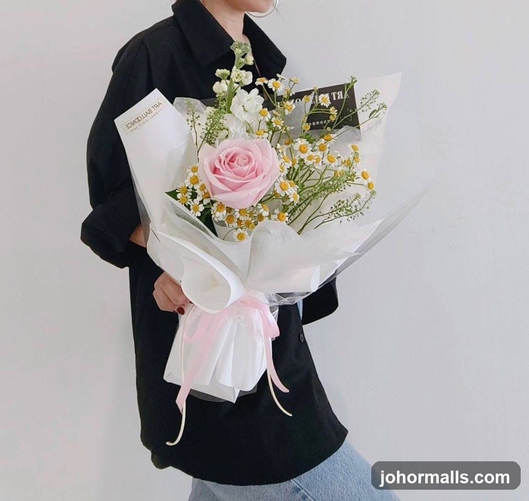 Flower Bouquet Held by Person