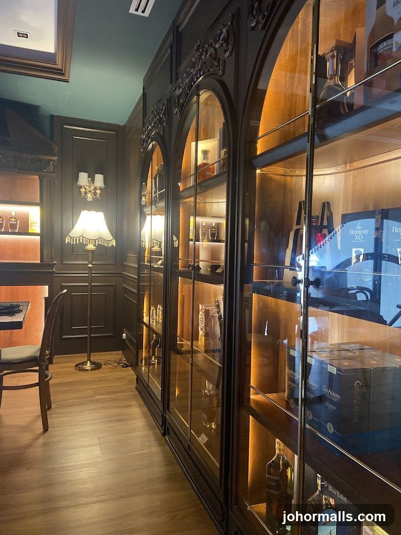 Interior of a luxury liquor display room
