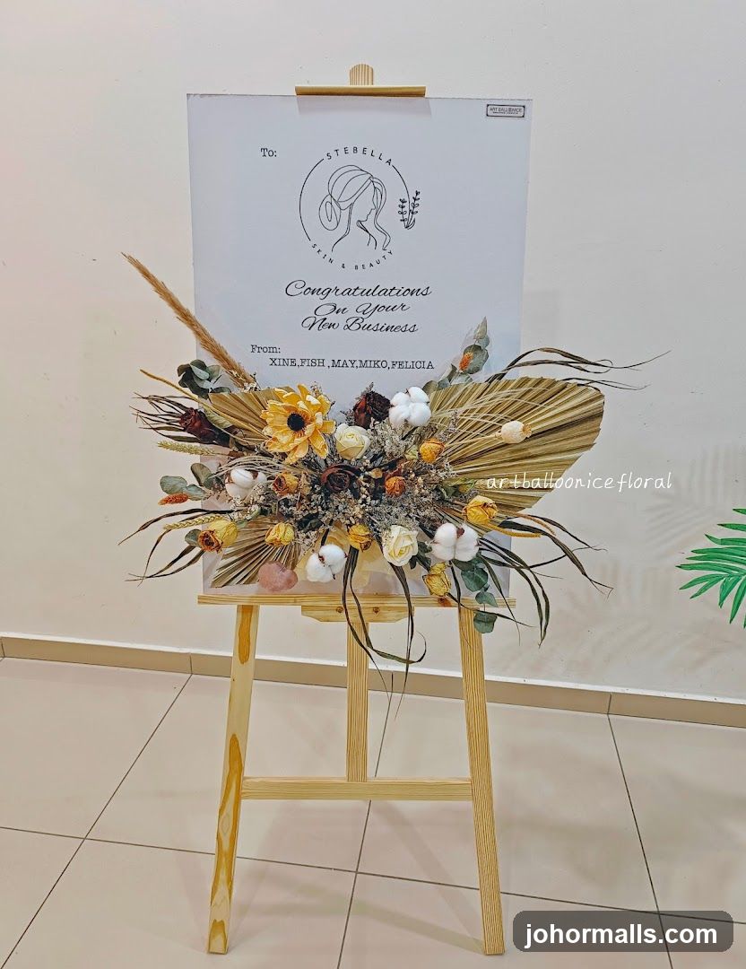 Floral Arrangement on Easel