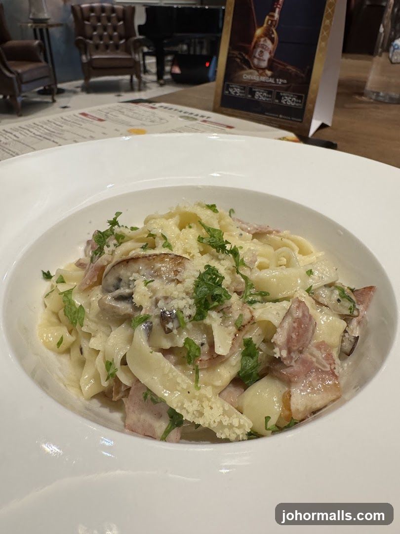 Pasta Dish in Restaurant Interior