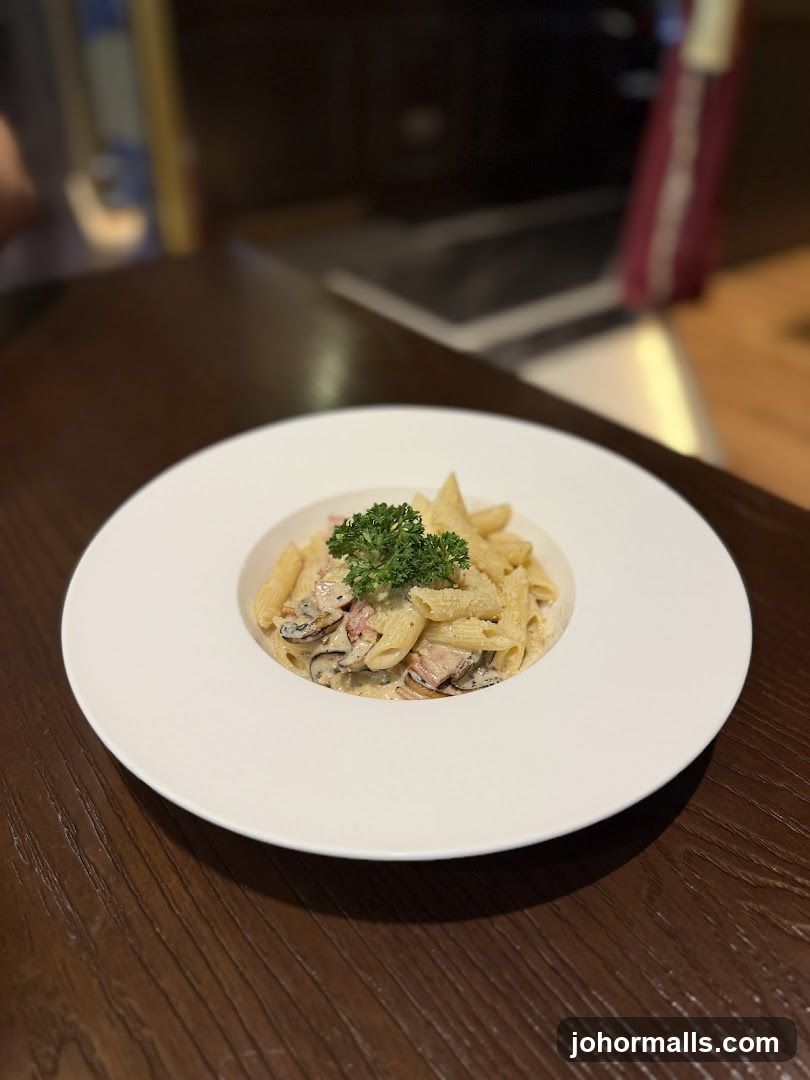 Pasta Dish on Wooden Table