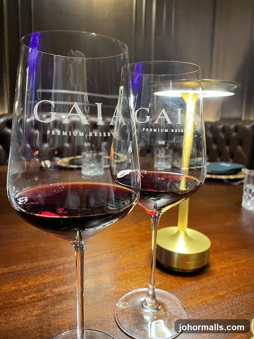 Wine glasses at a bar or restaurant