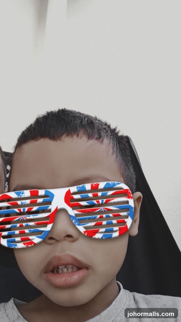 Child wearing digital filter sunglasses