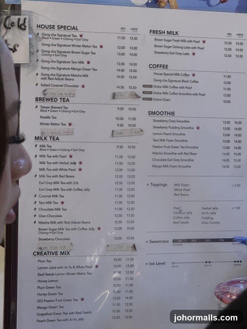 Tea and Coffee Menu