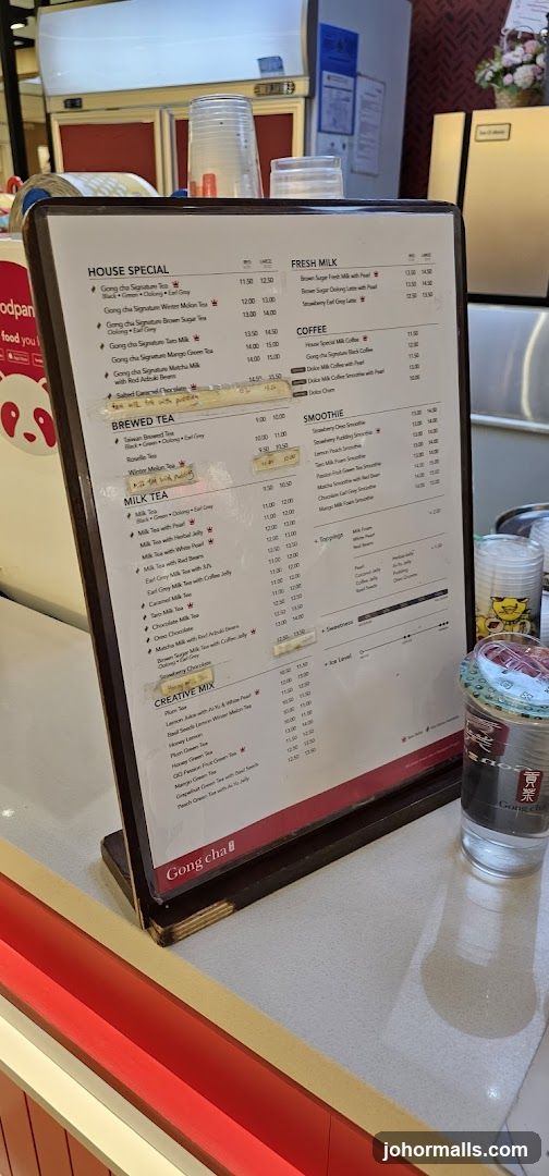 Gong cha Menu