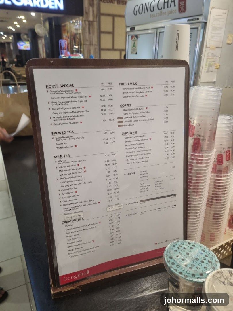 Gong Cha Menu Board