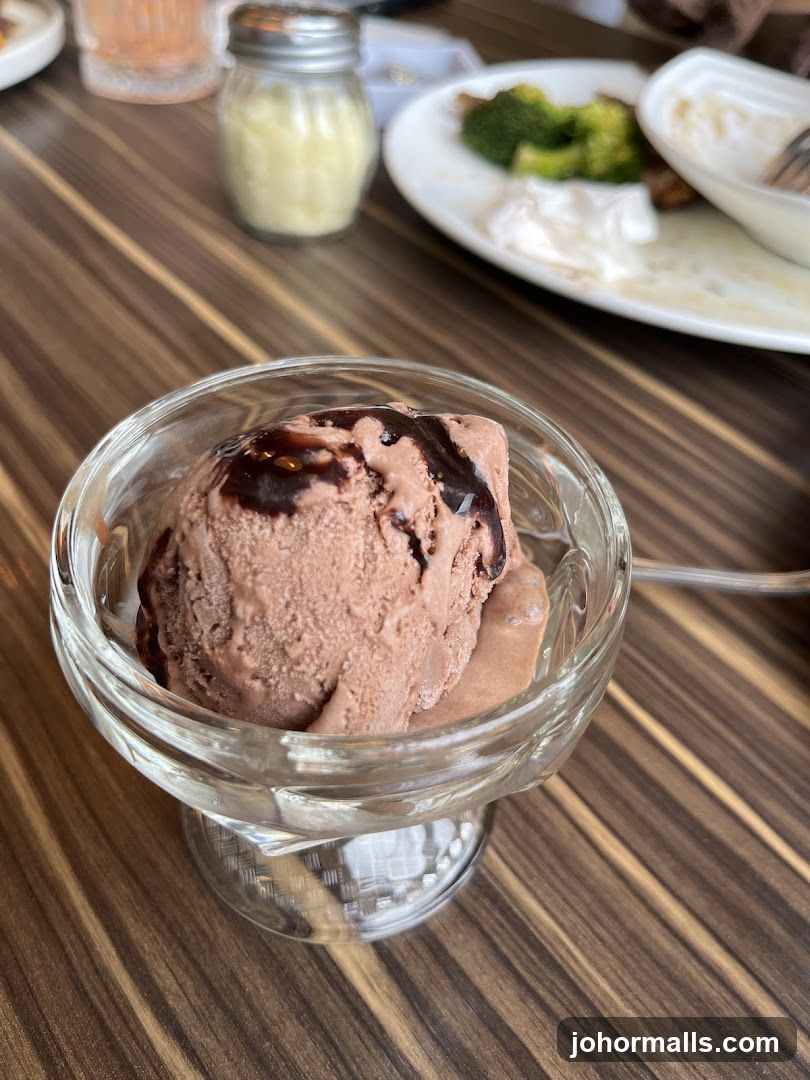 Ice Cream Dessert on Wooden Table