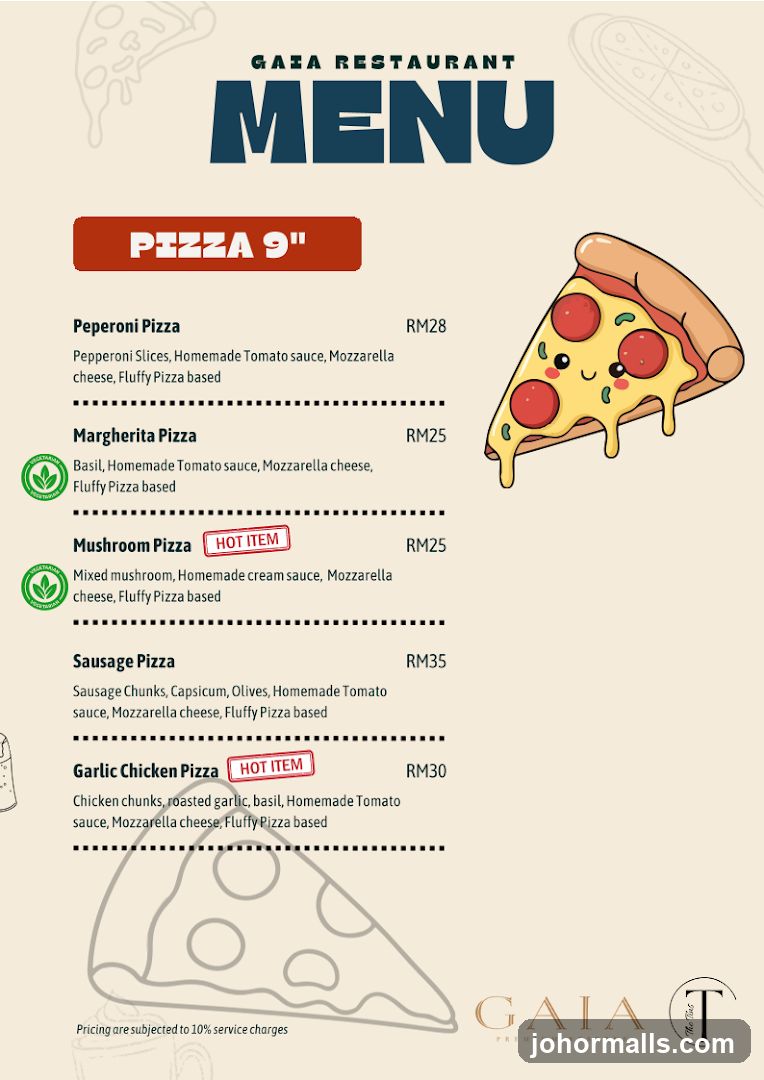 Gaia Restaurant Menu