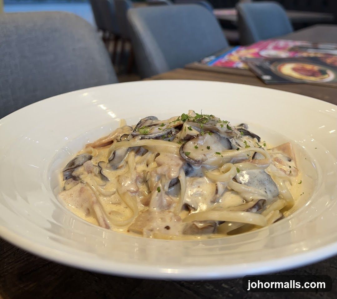 Pasta Dish in Restaurant Interior