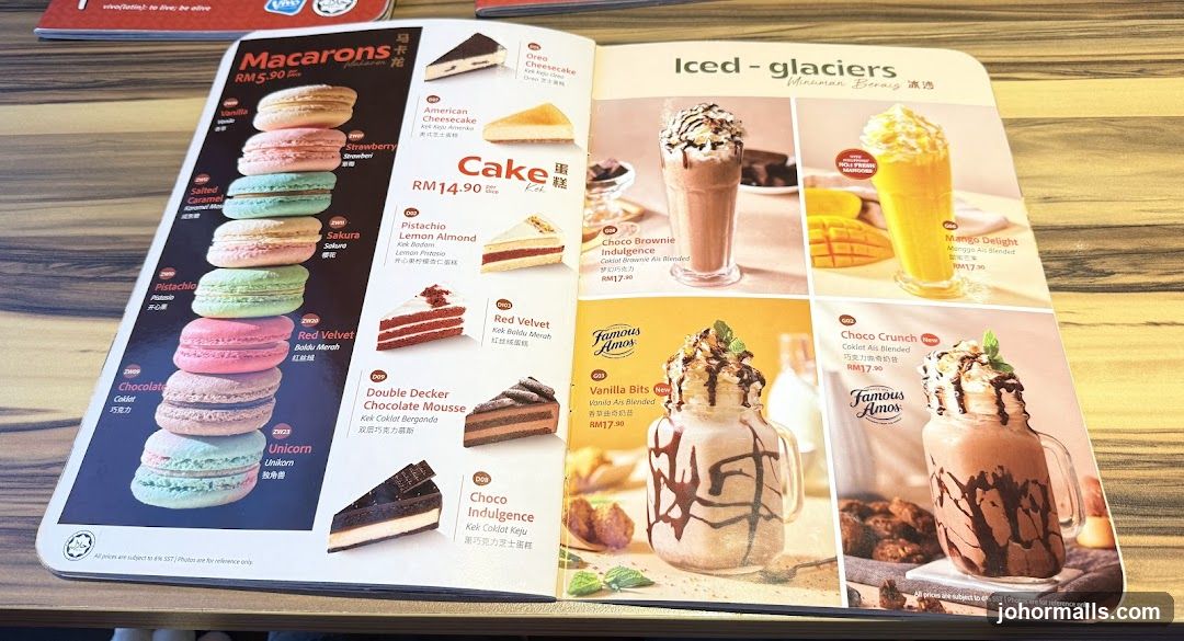 Famous Amos Menu