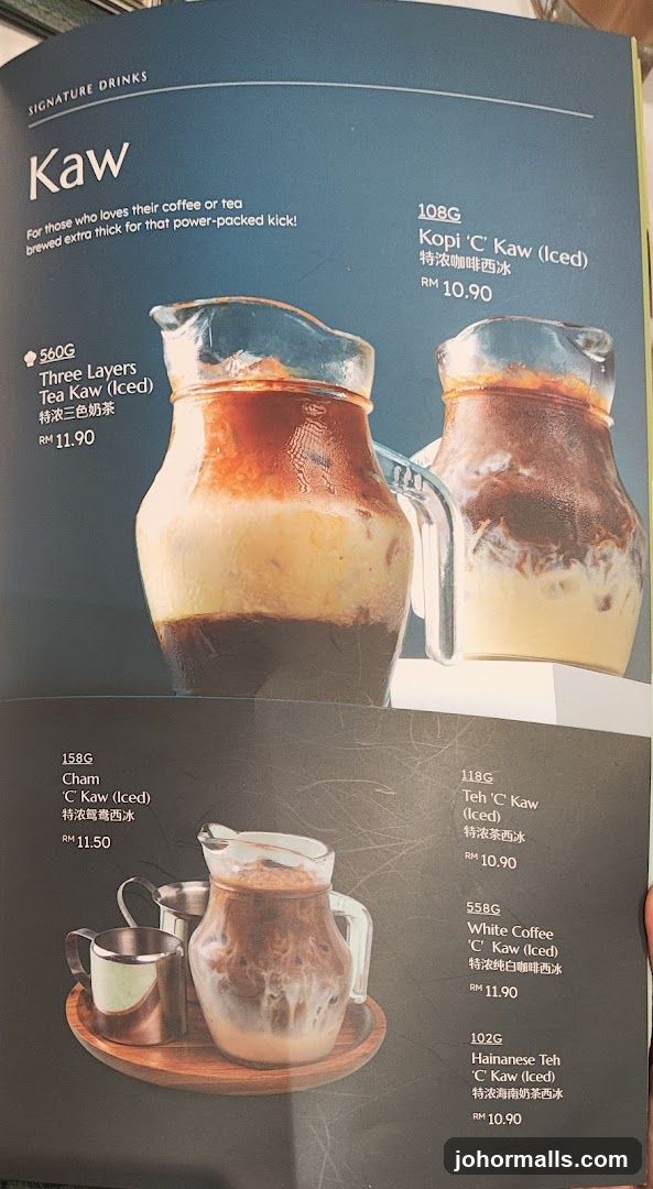 Signature Drinks Menu
