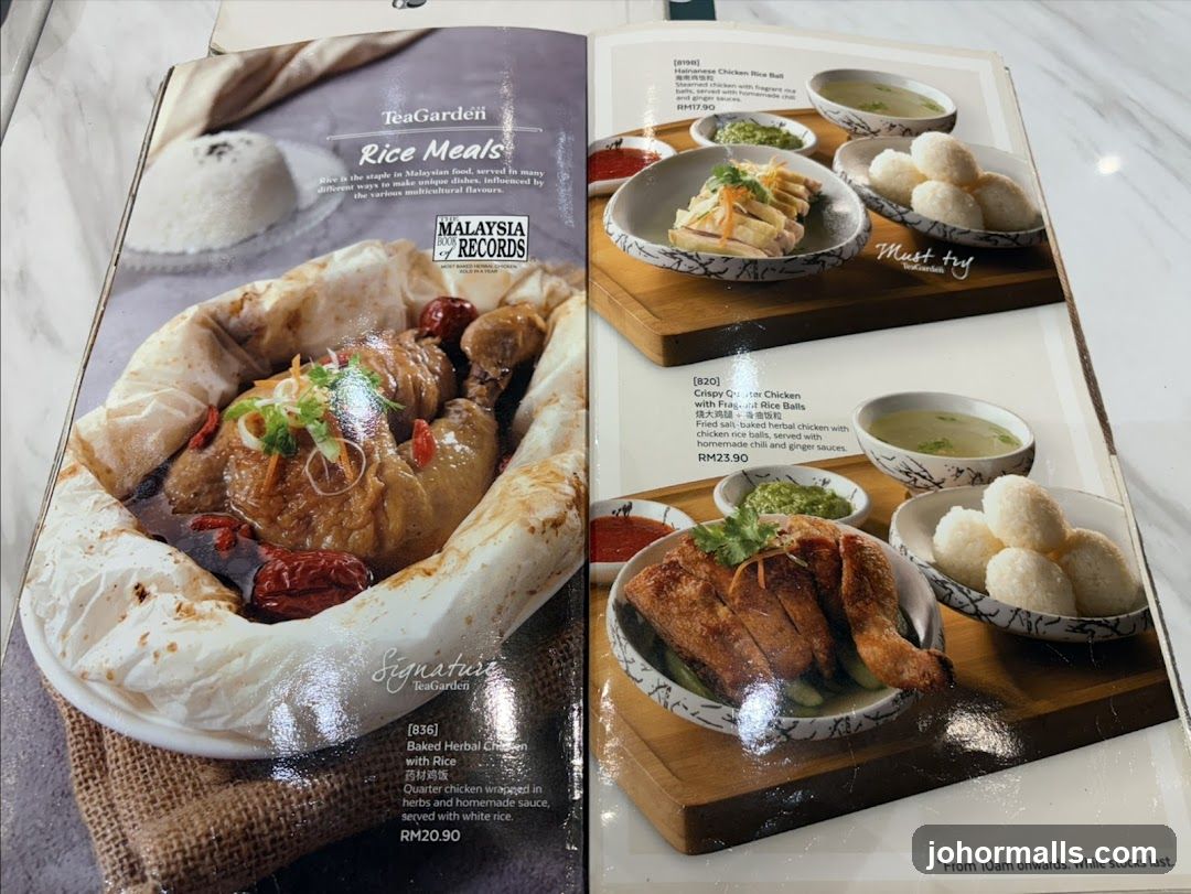 TeaGarden Rice Meals Menu