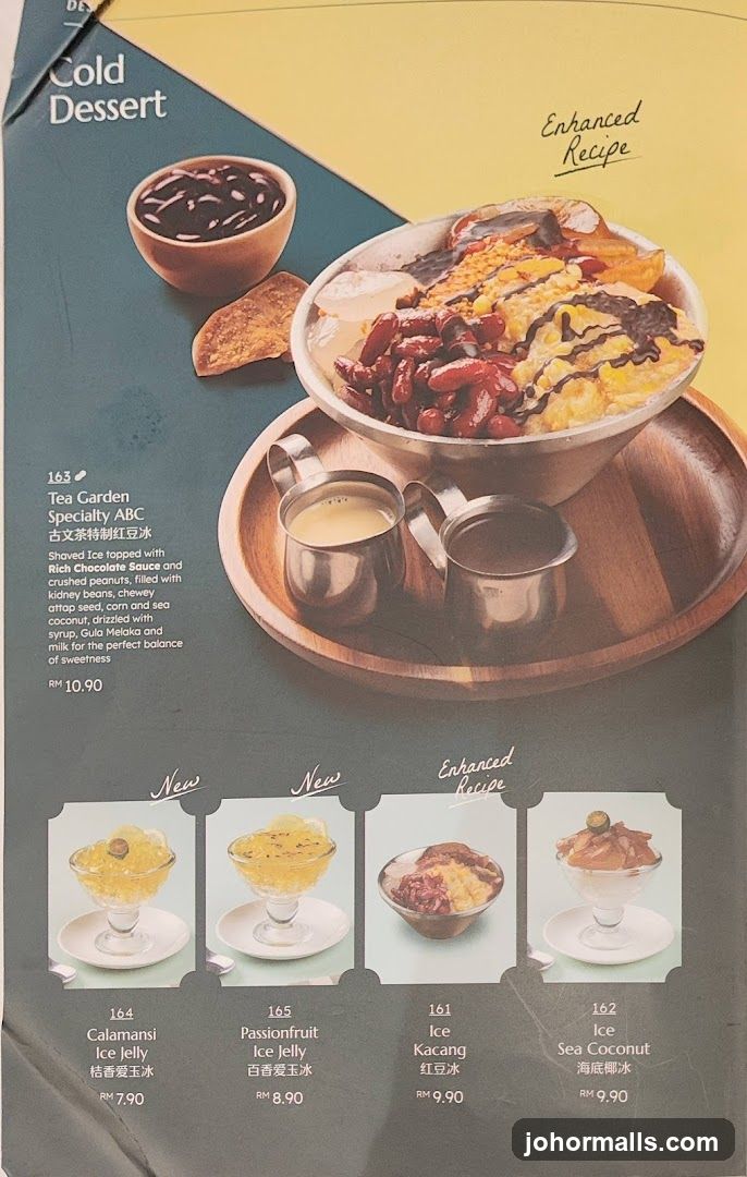 Cold Dessert Menu