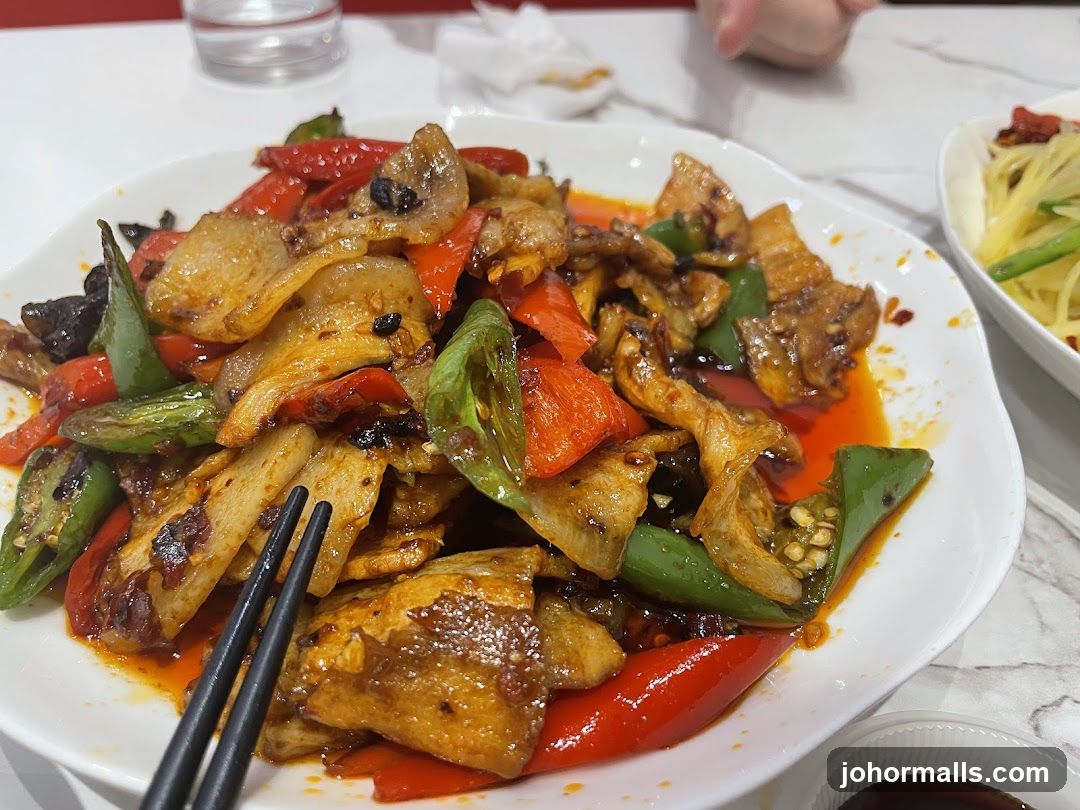 Dish served at dining table