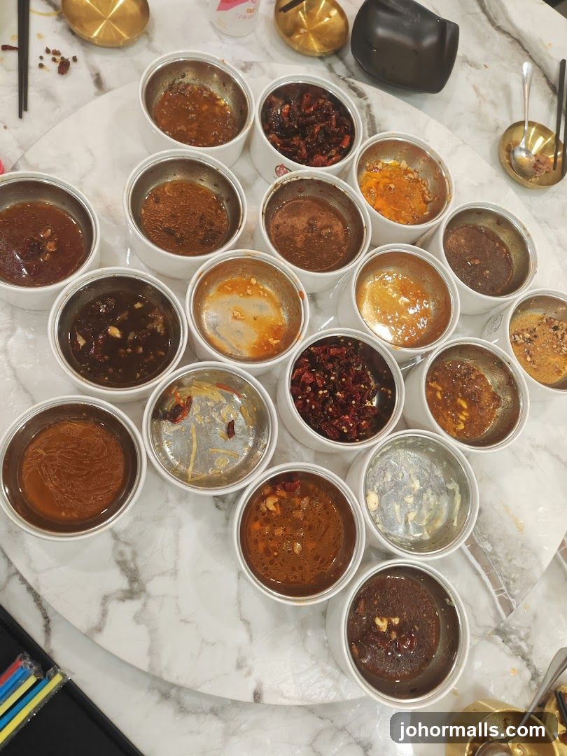 Table with Sauce Bowls