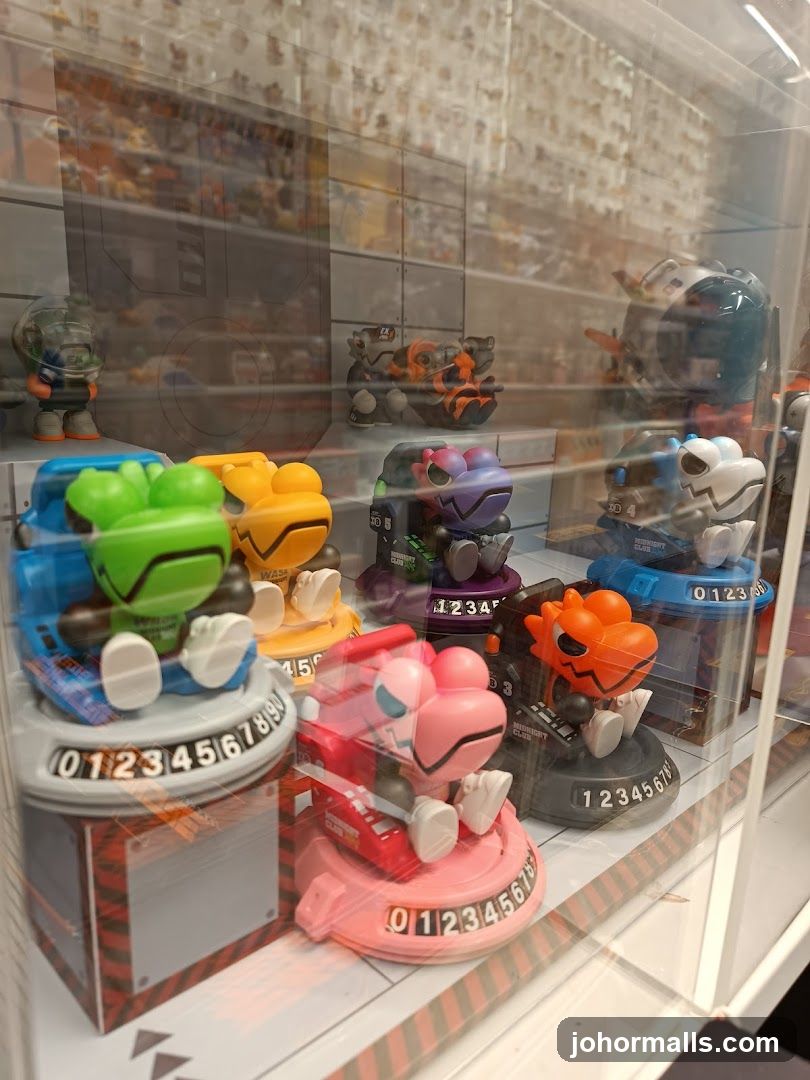 Display Case with Collectible Figures