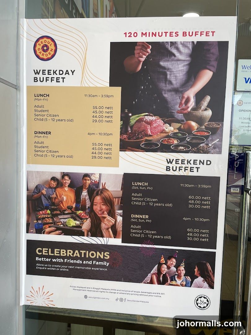Seoul Garden Buffet Menu Poster