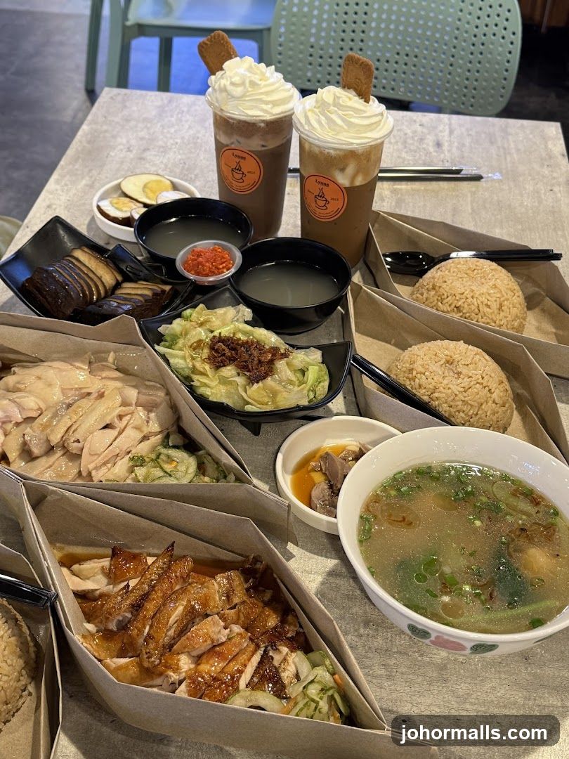 Table with food and drinks