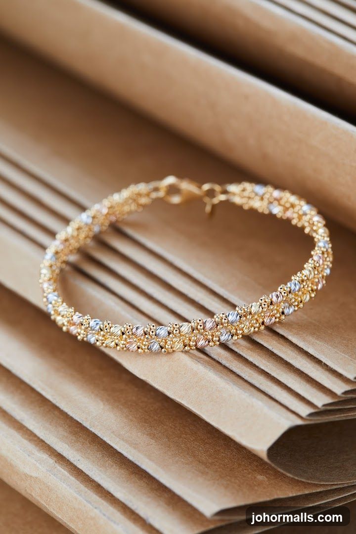 Gold Bracelet on Cardboard