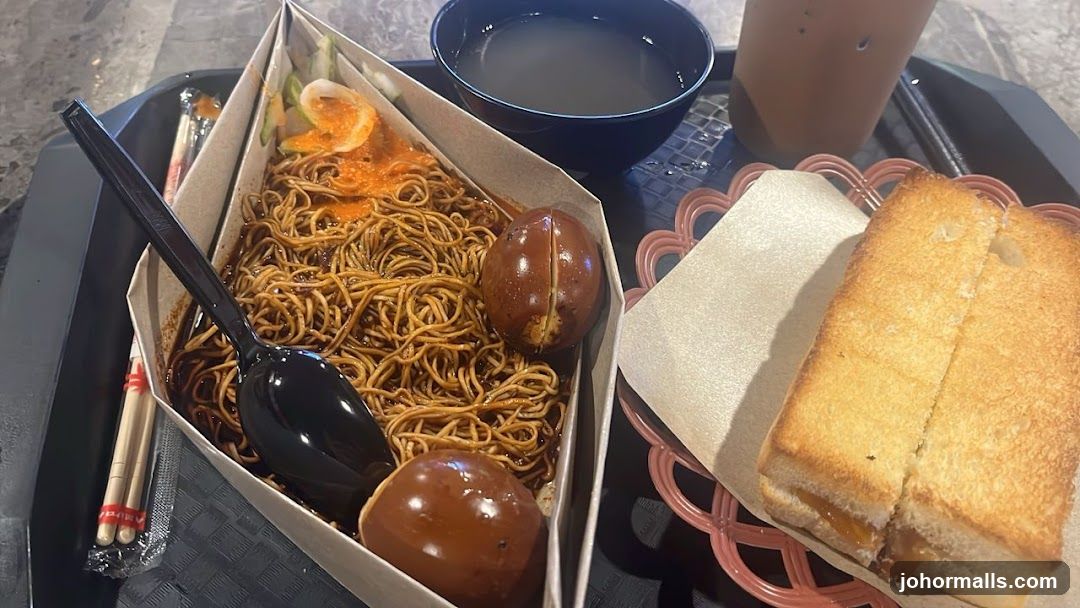 Food and drink on tray