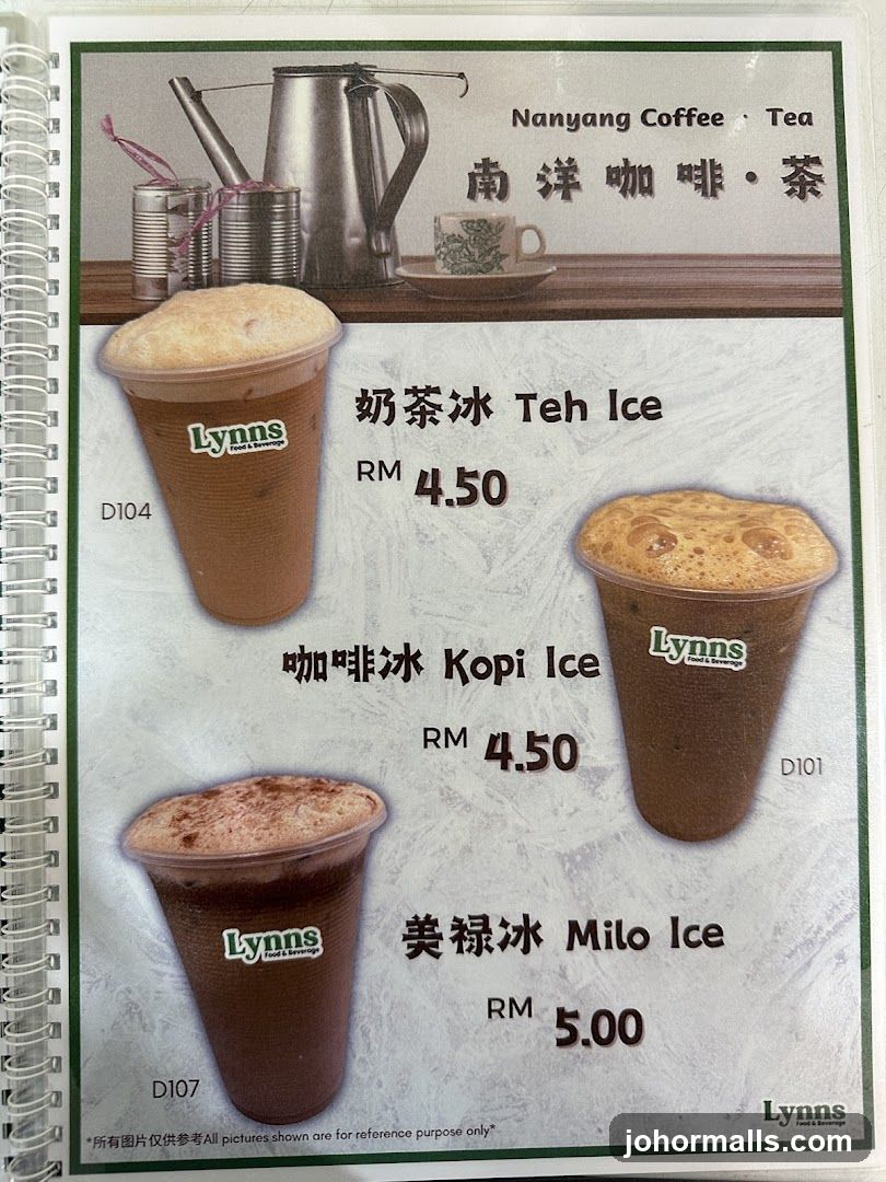 Lynns Nanyang Coffee & Tea Menu