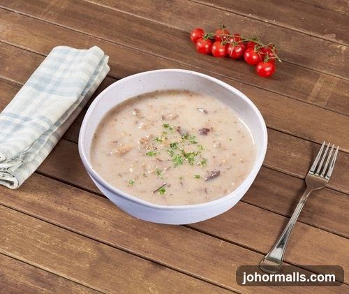 Soup Bowl on Wooden Table