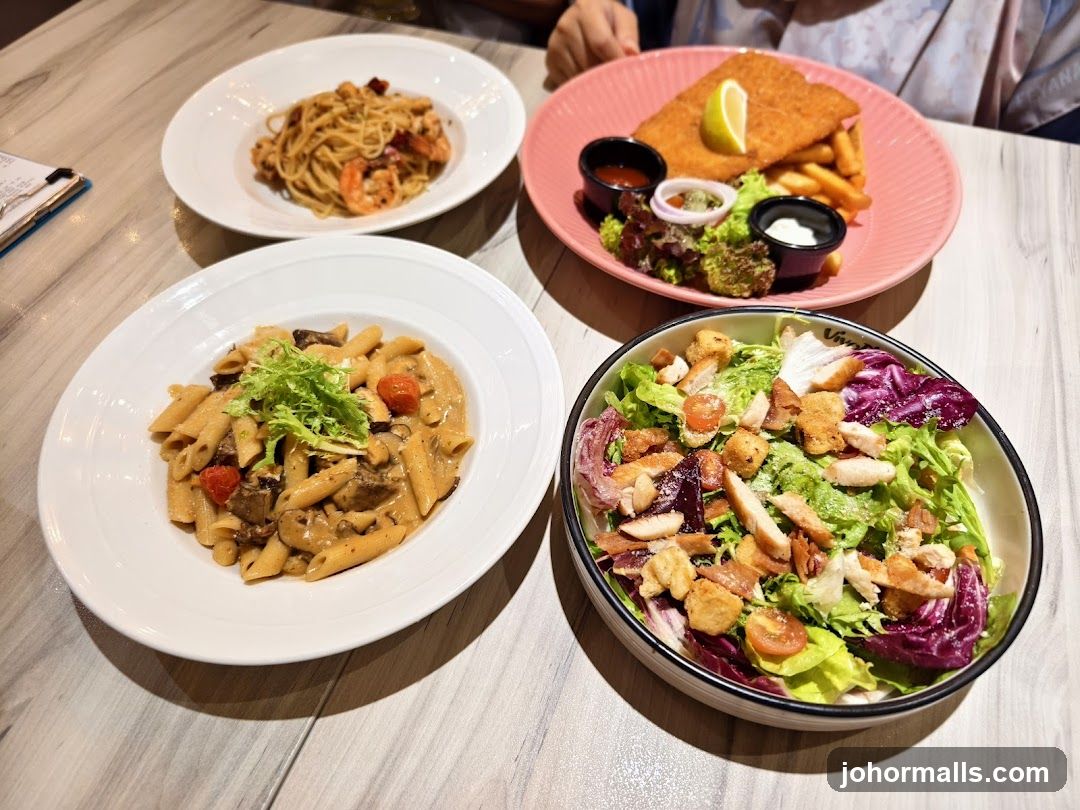 Dining Table with Food Items