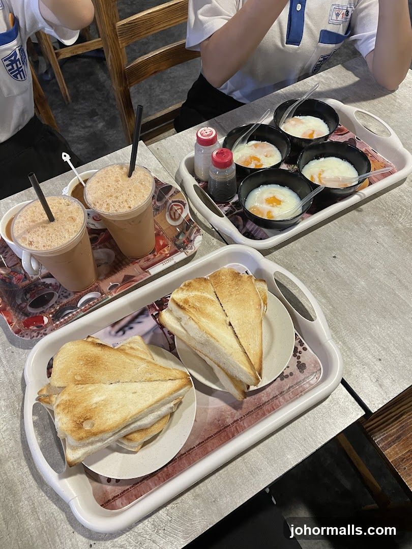 Table with food trays