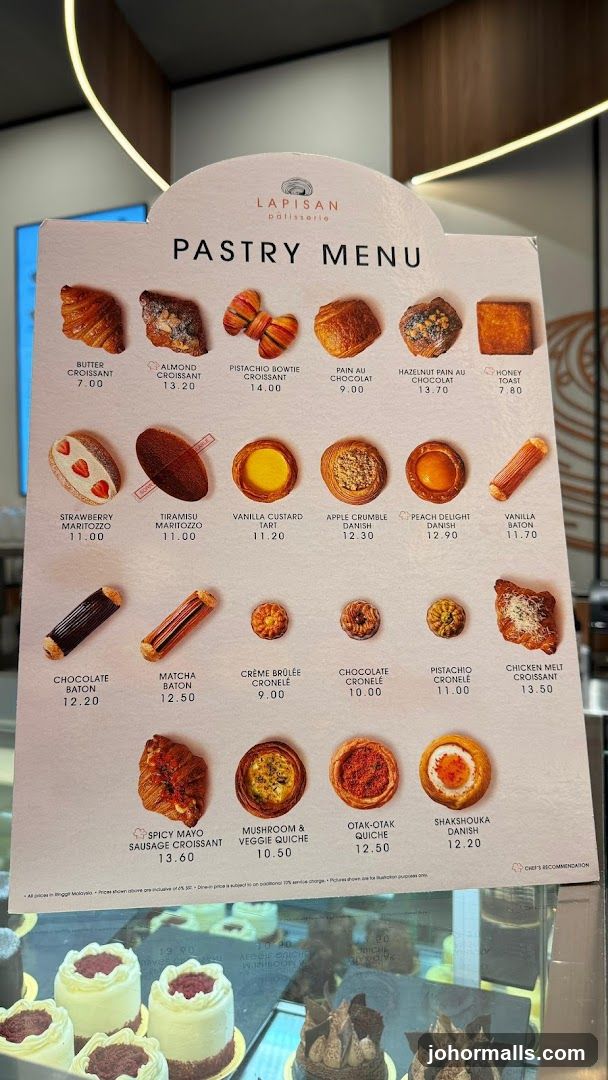 Lapisan Patisserie Pastry Menu