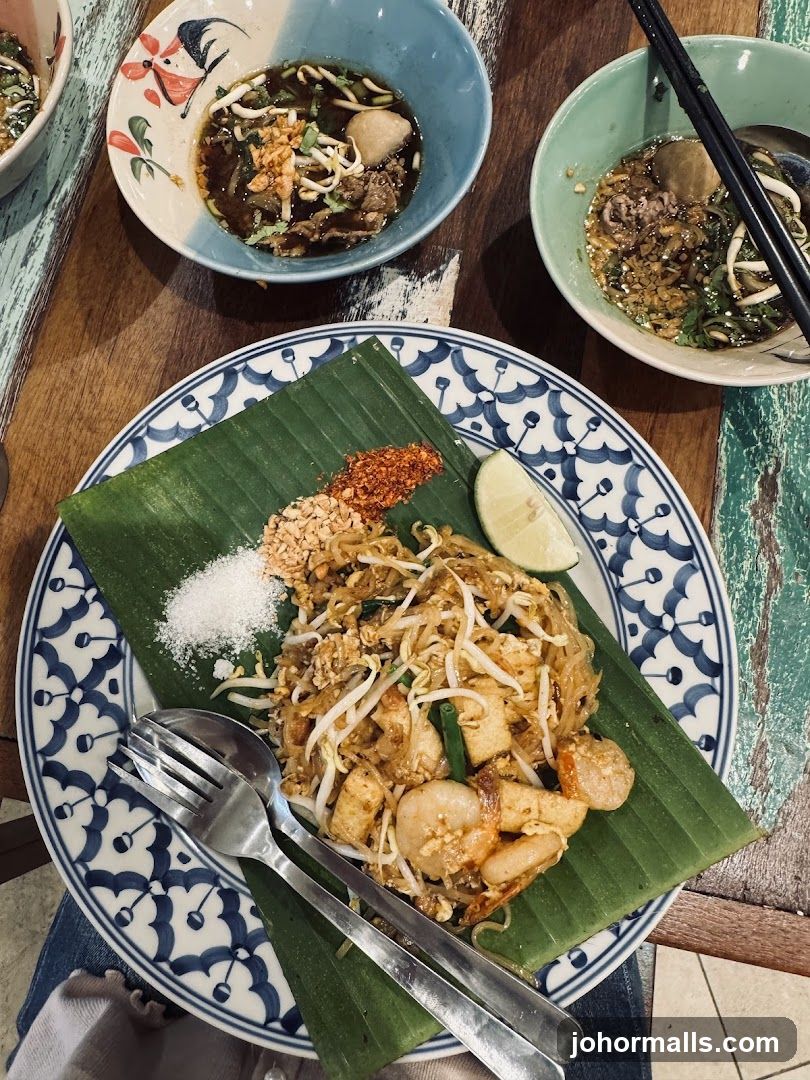 Table with Thai dishes