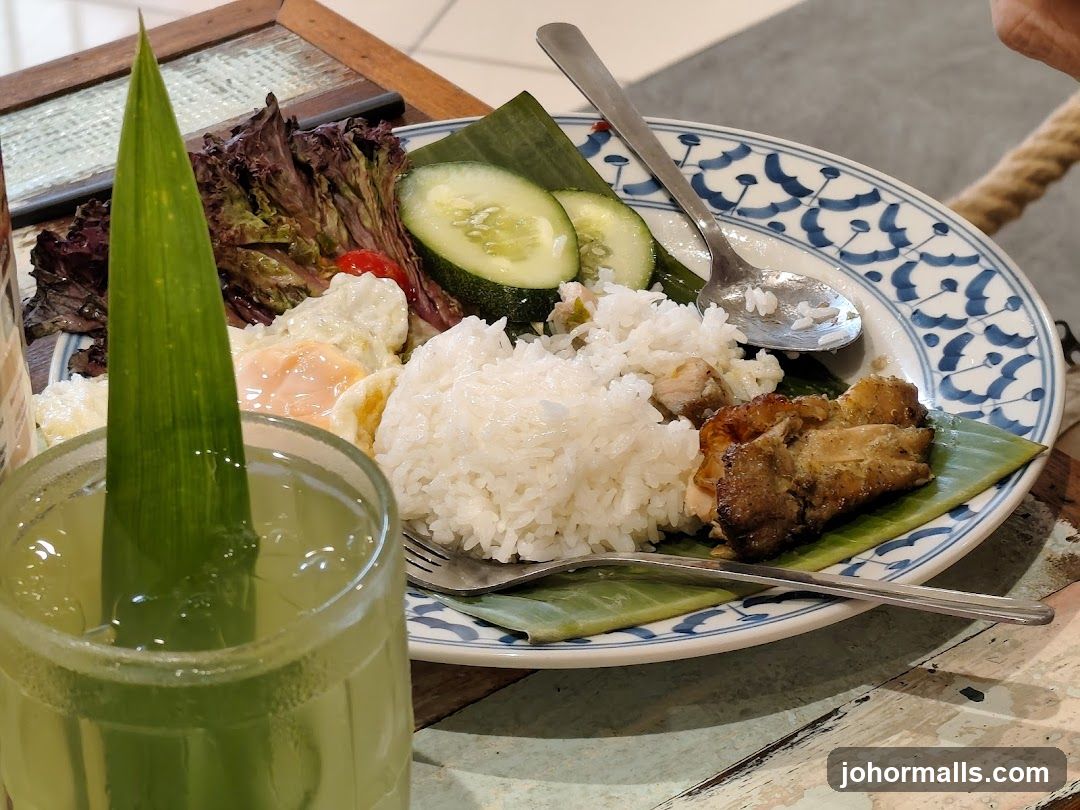 Food Plate with Rice and Side Dishes