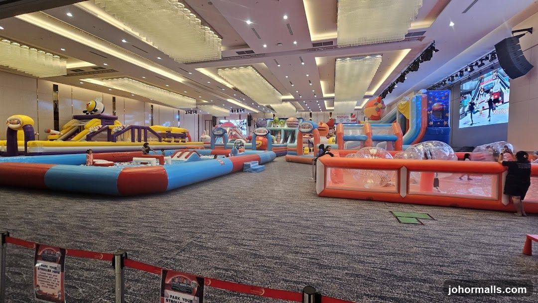 Inflatable Play Area Inside a Large Hall