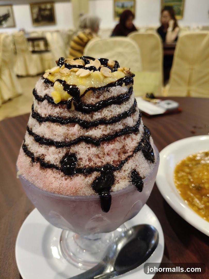 Dessert in restaurant interior