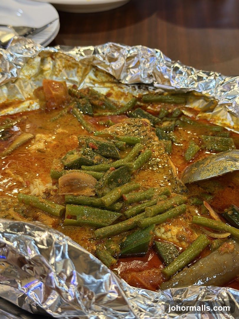 Food dish on foil