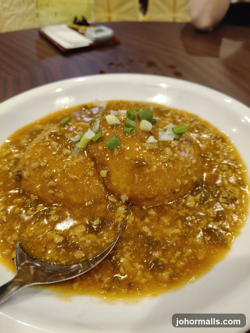 Dish served at dining table