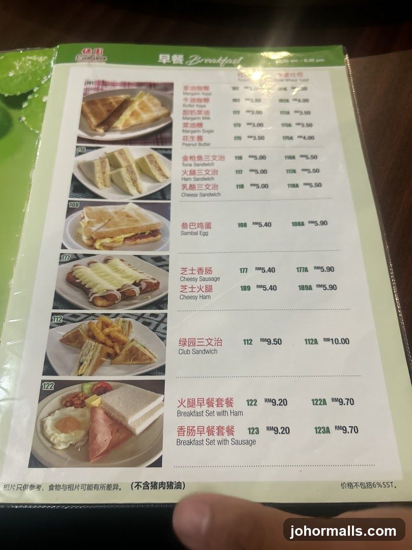 Breakfast Menu