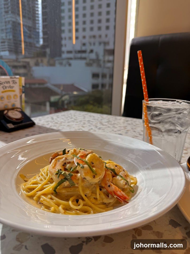 Pasta Dish with City View