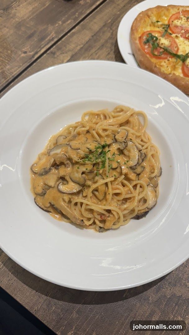 Pasta Dish on Wooden Table