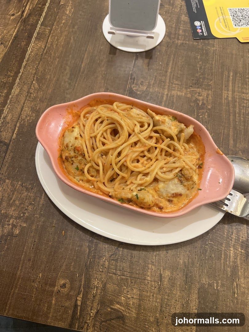 Spaghetti Dish on Wooden Table