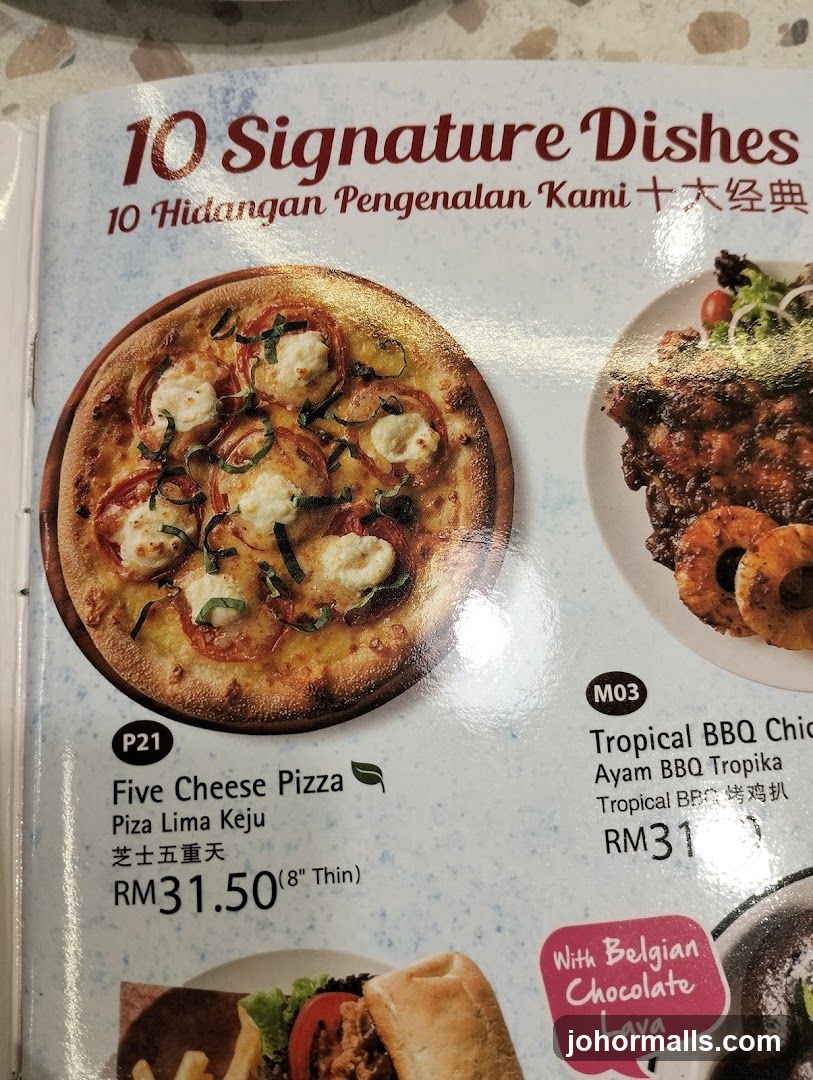 10 Signature Dishes Menu Page