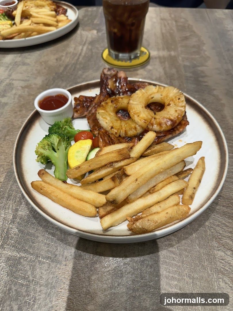 Food Plate on Wooden Table
