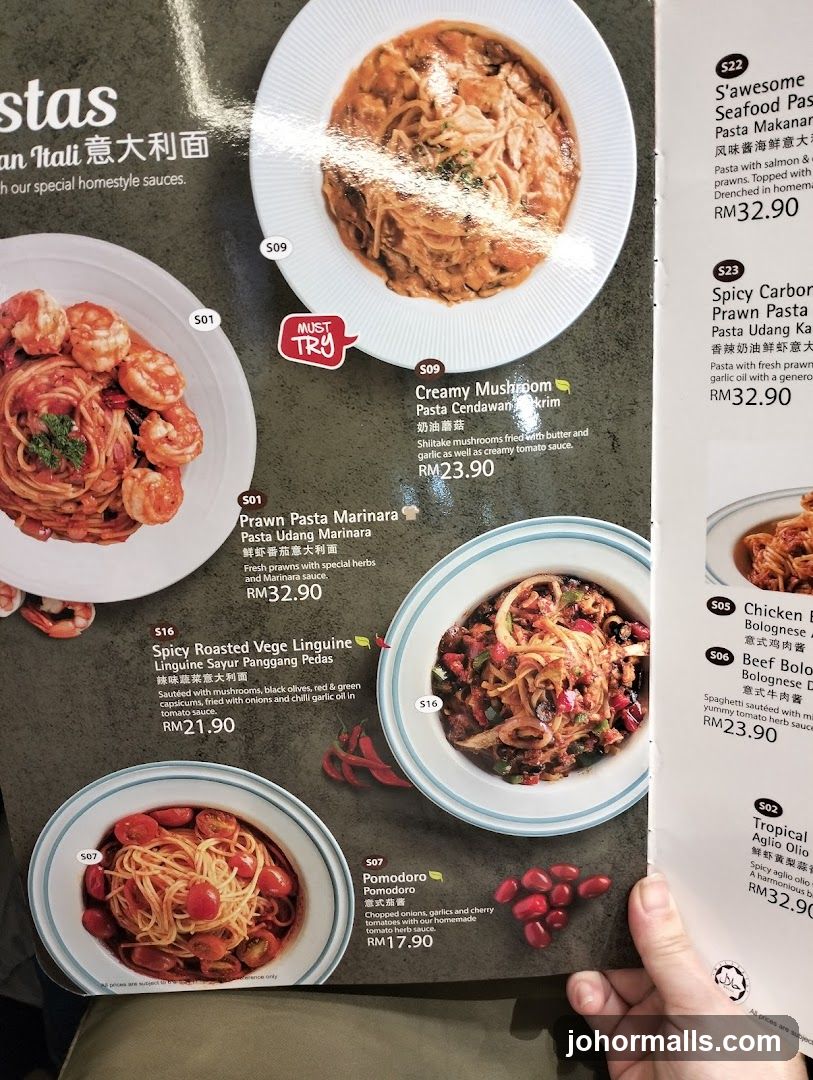 Pasta Menu Section