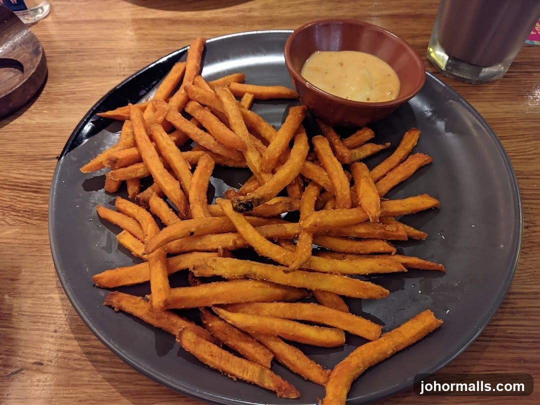 Plate of Sweet Potatoes with Dip