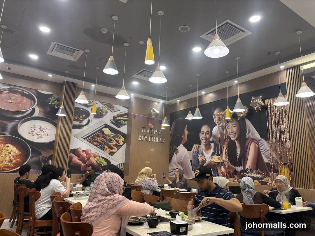 Restaurant Interior with Birthday Celebration