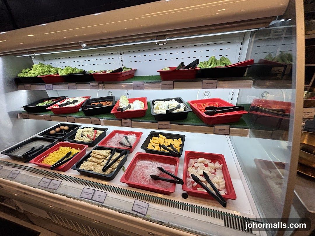Buffet Display with Various Ingredients
