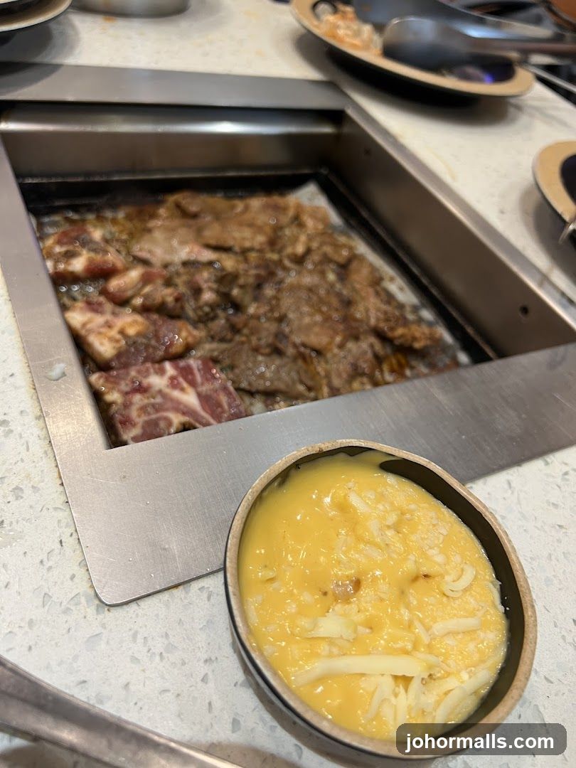 Grilling Meat with Cheese Dip