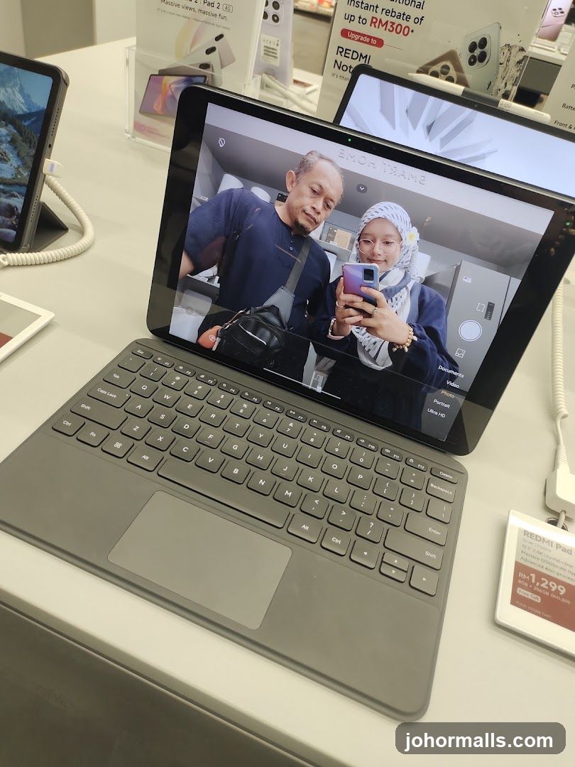 Tablet Display with Couple's Selfie